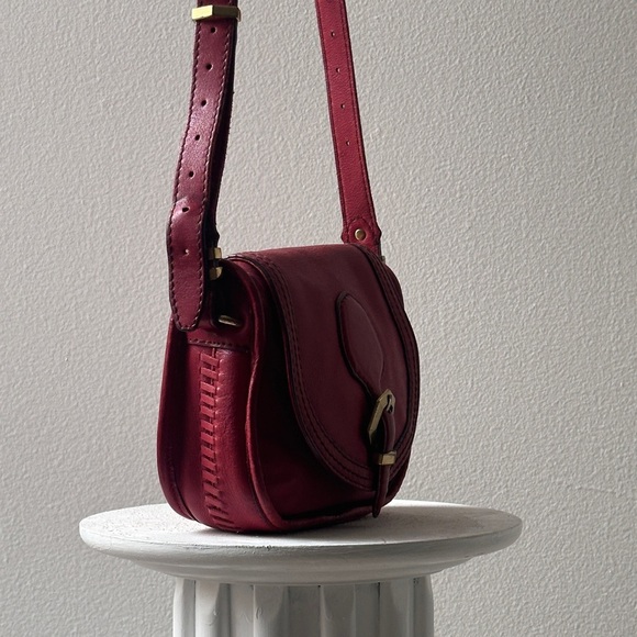 Dr Yany Handbags - Dr. Yany Chic Burgundy Leather Crossbody Bag